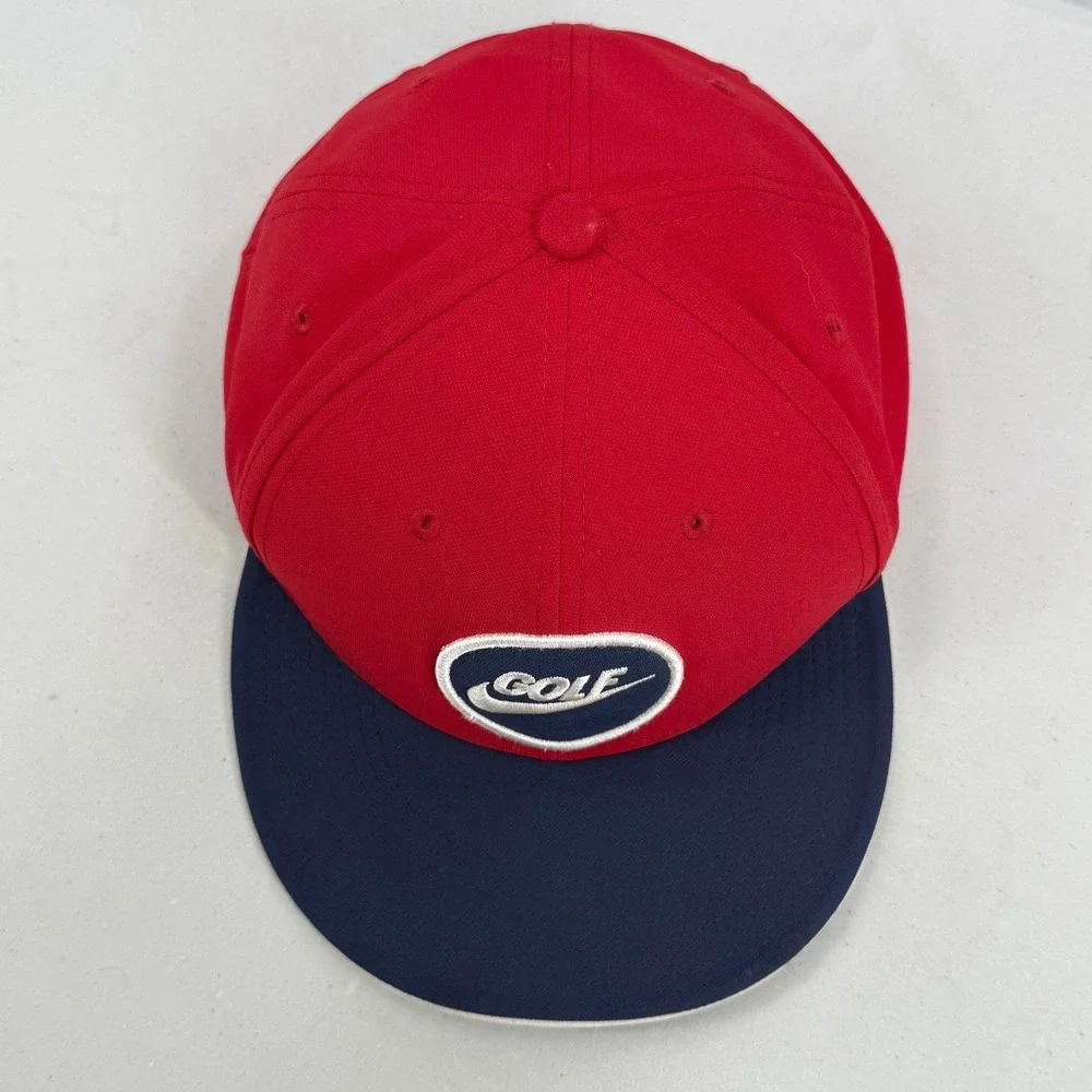 Nike Golf‎ Red Blue Snapback Hat Men's Adjustable Patch Cap Flat Brim 749956